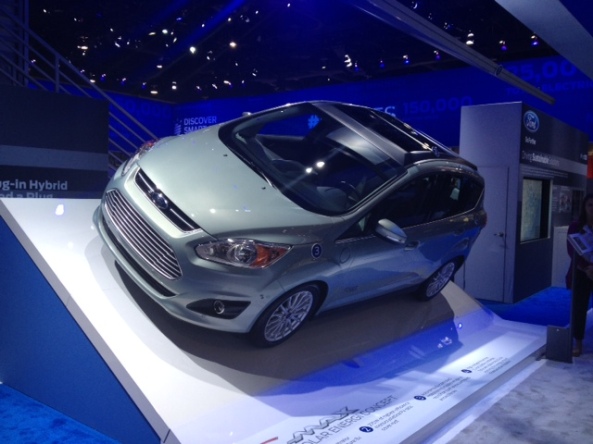 Ford electric car. Notice the roof has solar panels to recharge the electric powered car